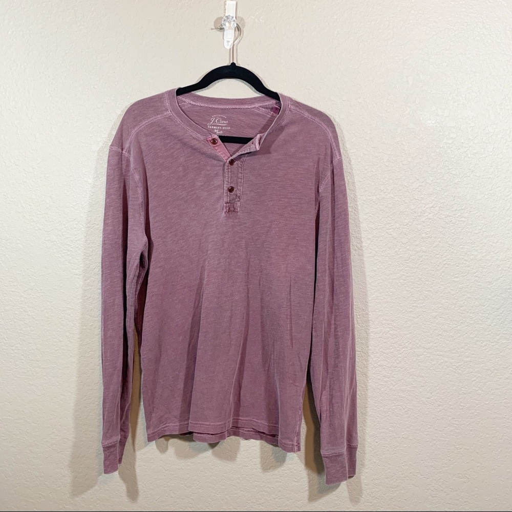 J Crew Garment Dyed Henley Men’s Long Slee…
